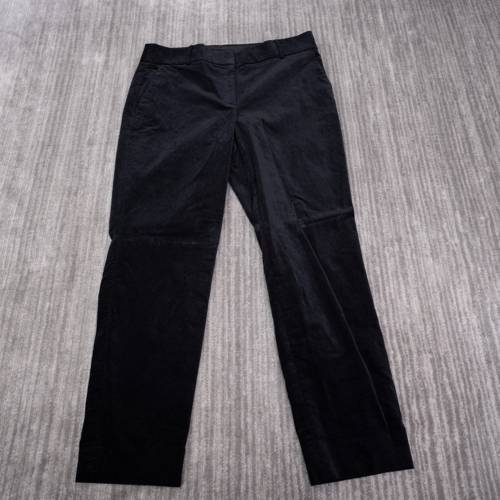 Talbots Hampshire Ankle Pants Womens 12 Black Excellent Velvet Slim Leg Trousers